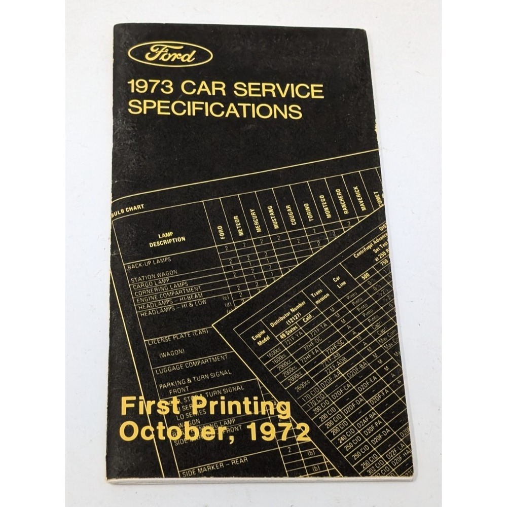 73 1973 Ford/Lincoln/Mercury Car Service Specifications owners manual